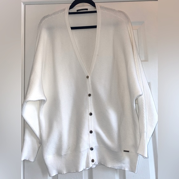 Tahari Sweaters - BEAUTIFUL 💎💖💎TAHARI WINTER WHITE BATWING CARDIGAN/SWEATER - SIZE LARGE